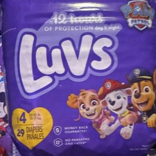 Luvs Paw Patrol Baby Diapers Size 4 29 Count 22-37 lbs 12 Hours Protection