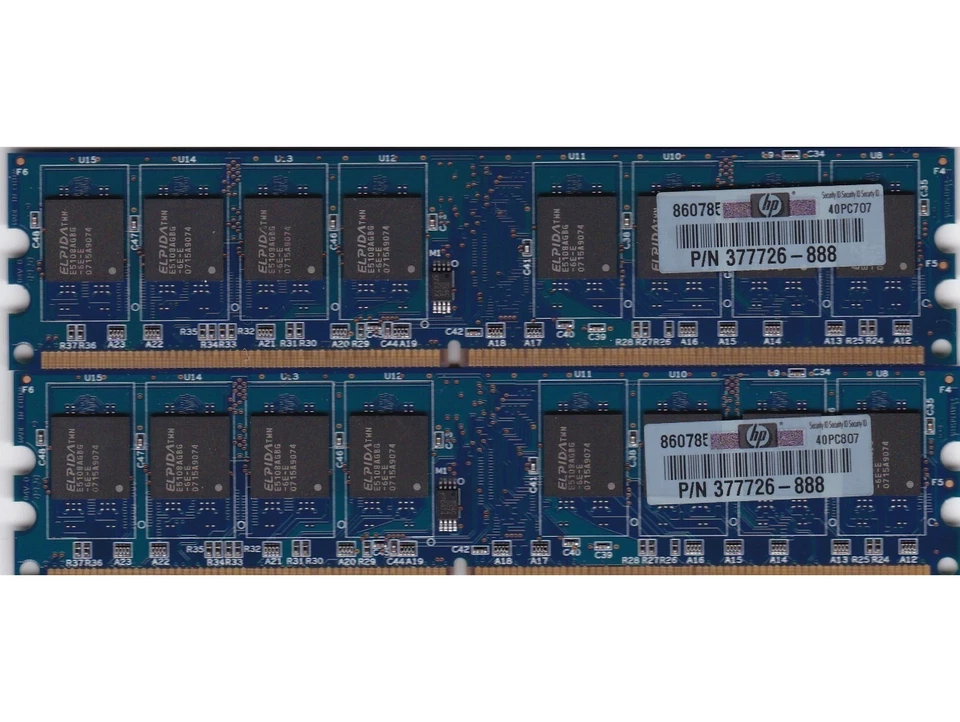 2GB 2x1GB PC2-5300 DDR2-667 RAMAXEL RML1320EG38D7W-667 MEMORY KIT HP 377726-888 - Image 4 of 4