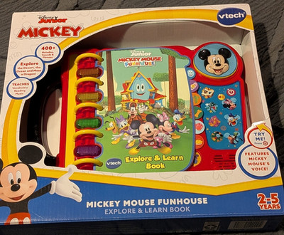 New Vtech Disney Junior Mickey Mouse Funhouse Explore & Learn Book -shelf