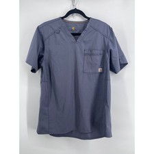 Carhartt Force Mens Gray Scrub Set V-Neck Top and Cargo Pants S Work Menswear