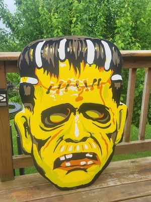 Vtg Large Halloween Frankenstein Mask Store Display 2003 Target Ben Cooper Style