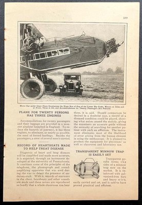Armstrong Whitworth Argosy 1926 pictorial  Plane for 20 Persons Has 3 Engines 