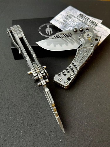 10"New CNC Large Z-Wear Steel Blade Titanium Handle Tactic Folding Knife VTF161 - Picture 7 of 9