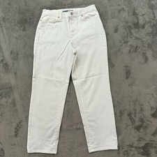 Lands End White Straight Leg Jeans Women's size 10 Beachy Preppy Nautical