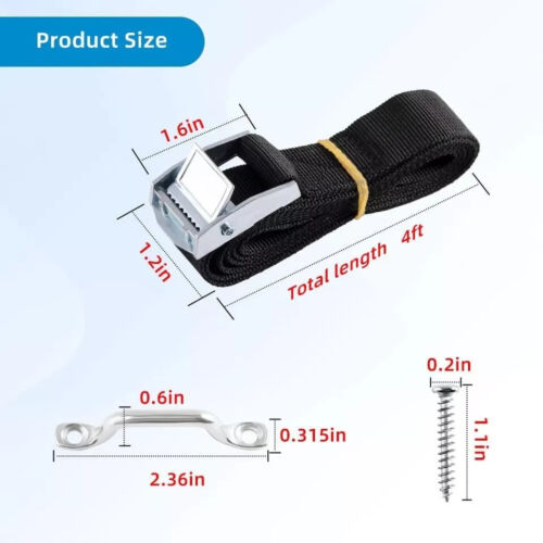 1" x 4ft Battery Tie Down Straps for Boats Battery Hold Down with Cam Buckle NEW - Picture 2 of 3