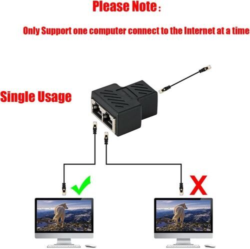 1-10PCS RJ45 Splitter Adapter 1 to 2 Ways Dual Port CAT5/6/7 LAN Ethernet Cable - Picture 11 of 20