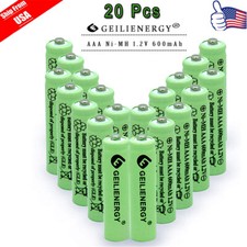 New 20-Pack AAA/aaa 1.2V Ni-MH 600mAh Rechargeable Batteries For Solar Lights