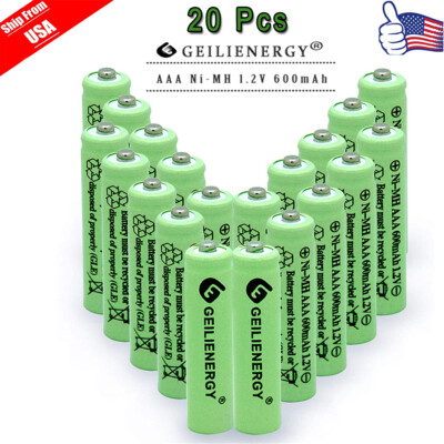 #ad New 20 Pack AAA aaa 1.2V Ni MH 600mAh Rechargeable Batteries For Solar Lights $17.58