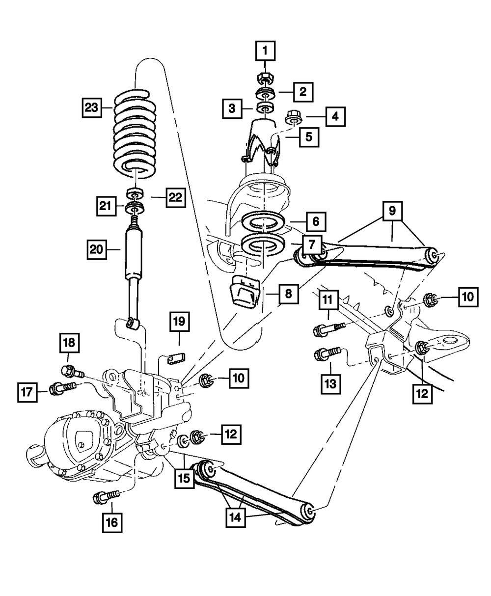 Grommet de amortiguador superior para Dodge Ram 2500 2001-2013 (N/P 52106742AA)