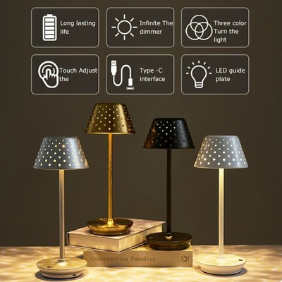 LED Tischleuchte Kabellos Tischlampe Nachttischlampe USB Aufladbar Table Lamp