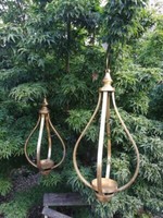 Windlicht Ture, Altgold Gartendeko Laterne Tisch Deko Beleuchtung Metall