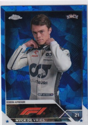 Topps 2023 Chrome Formula 1 Nr. 67 Nyck De Vries Sapphire Refractor Rookie