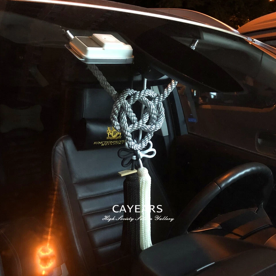 Juego de espejos retrovisores para coche JDM Cayears Produce negro blanco nudo Kiku JP plateado Kintsuna Foto 2 de 4