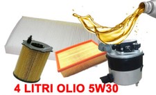 KIT 4 FILTRI TAGLIANDO OLIO 5W30 per FORD C-MAX 1.6 TDCI DAL 10 2005 AL 03 2007