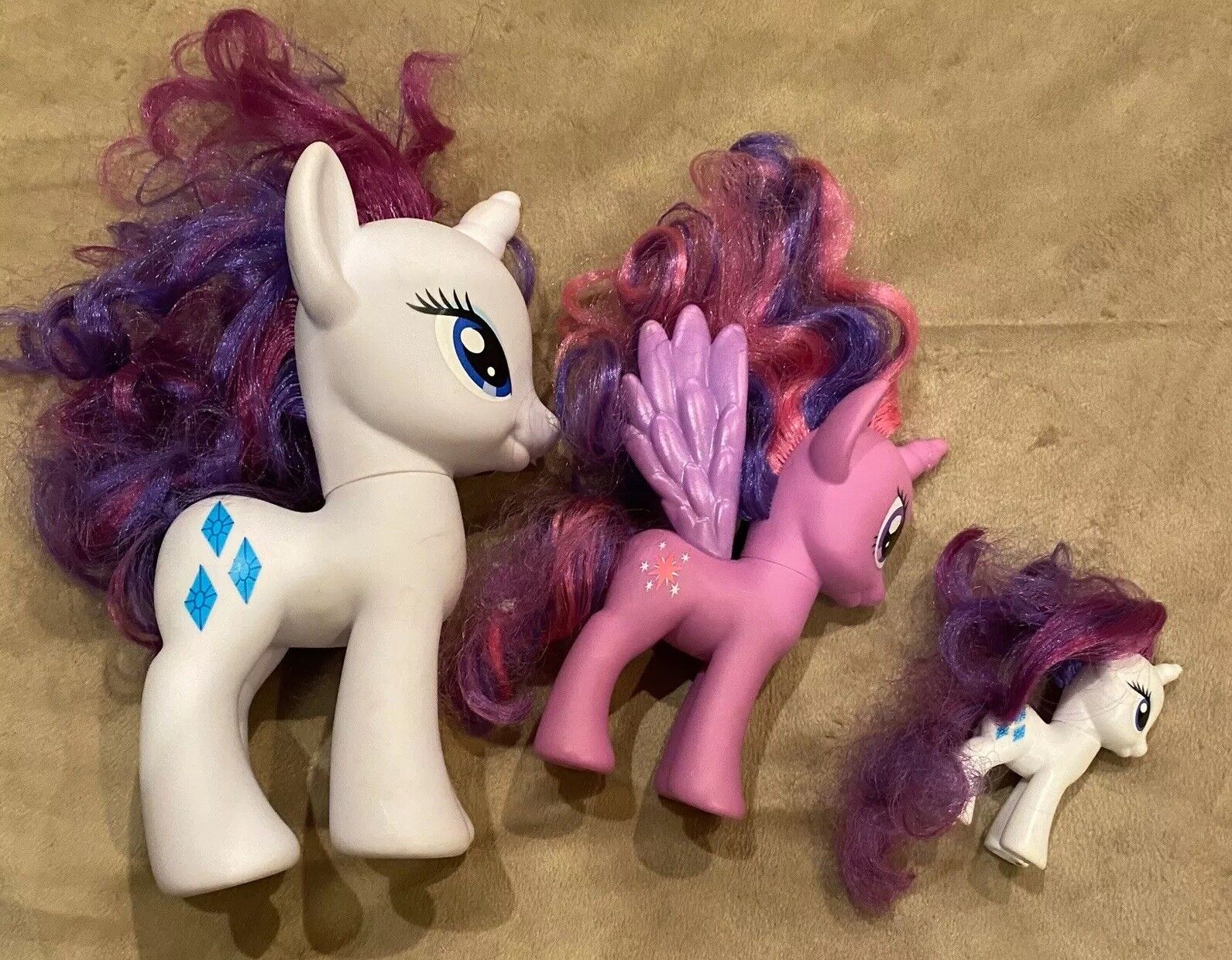 MY LITTLE PONY Rarity White Unicorn Diamond Purple Hair Pink wings mix LOT  of 3 | eBay