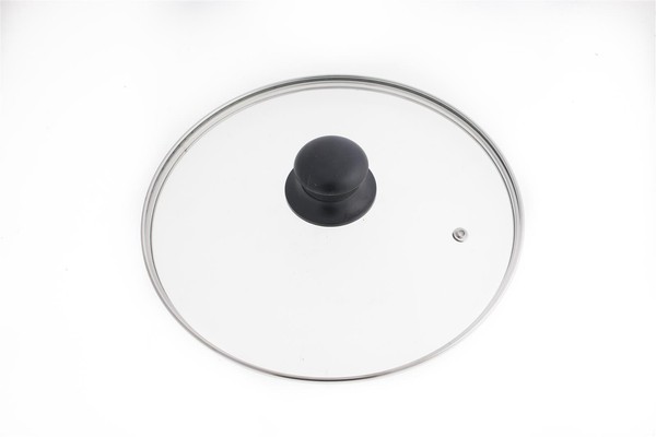 Glasdeckel 24Cm Mit Knopf Und Edelstahlrand FüR Topf Pfanne, Topfdeckel-image