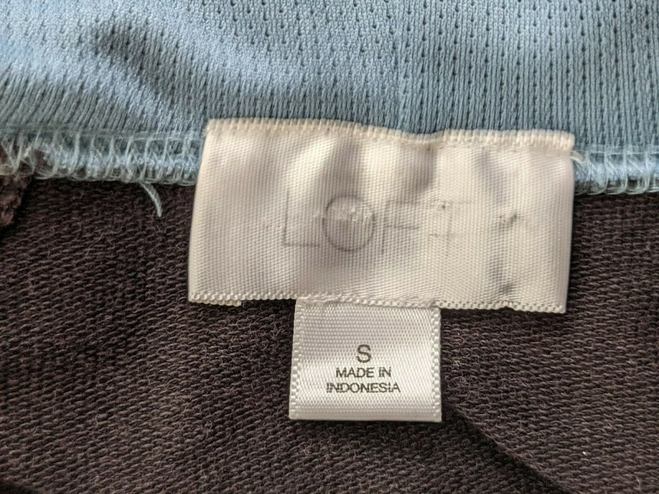 Ann Taylor Loft Size SMALL Black Soft Track Jacket Full Zip Hooded Pockets EUC - Image 3 of 4