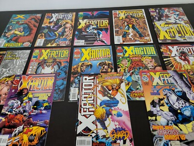 BIG Lot of 13 1995 X-Factor #110-134 Marvel Comics w/ Trading Card Attached PICS