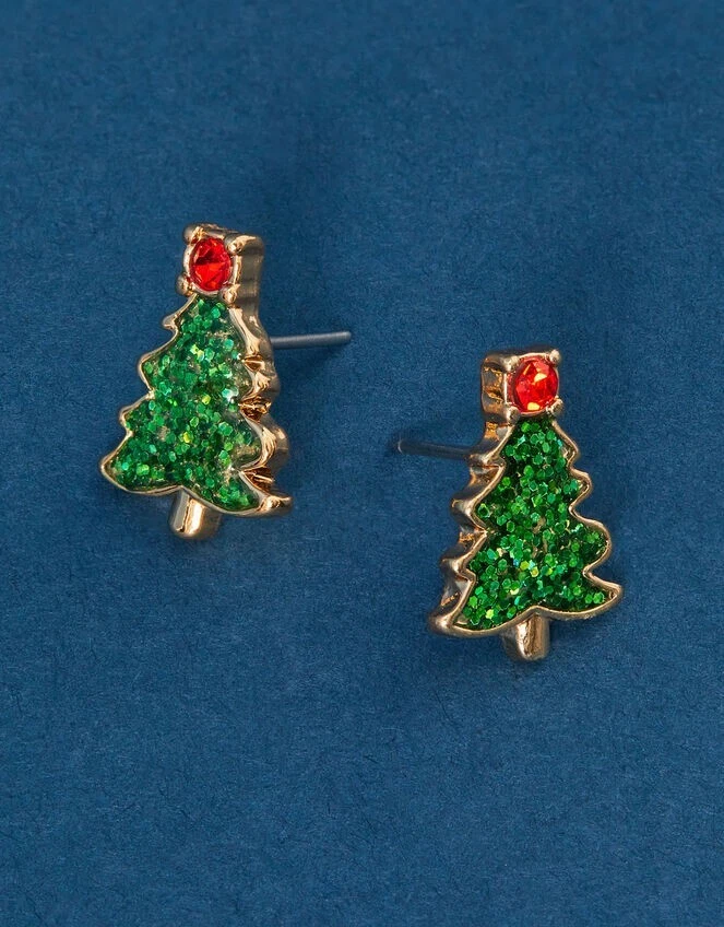 Accessorize Christmas tree stud earrings, new with tags, festive, holiday - Image 2 of 4