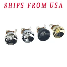 Brass Metric & USA Thread Electrosocket Jack Plate + Brass Mono Jack fits Tele