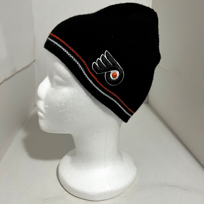 帽子 [0] NHL Black Beanie Philadelphia Flyers Youth NHL Philadelphia Flyers Knit Beanie Black w/Flyers