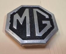 1970s Mgb Rear Decklid Trunk Emblem Original Metal Black -nice Shape-s1 Box272