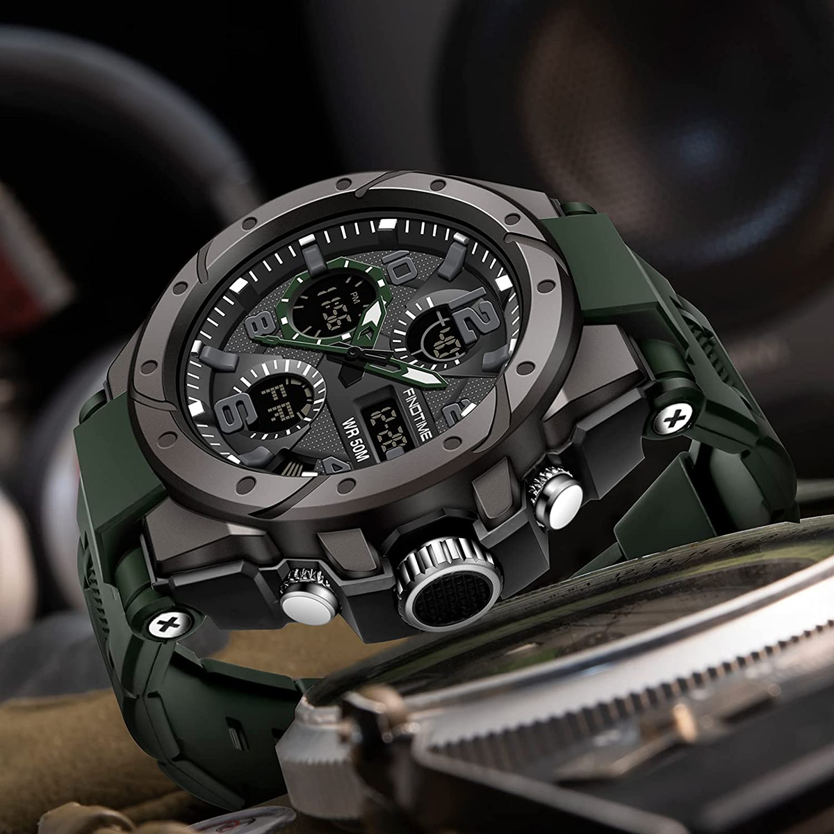 Findtime Elektronische Uhr Herren Militär Analog Digital Damen