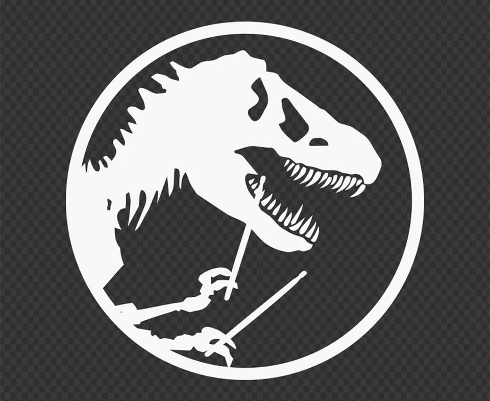 Calcomanía adhesiva para automóvil portátil dinosaurio tiranosaurio T-Rex tambor batería parque jurásico Foto 2 de 2