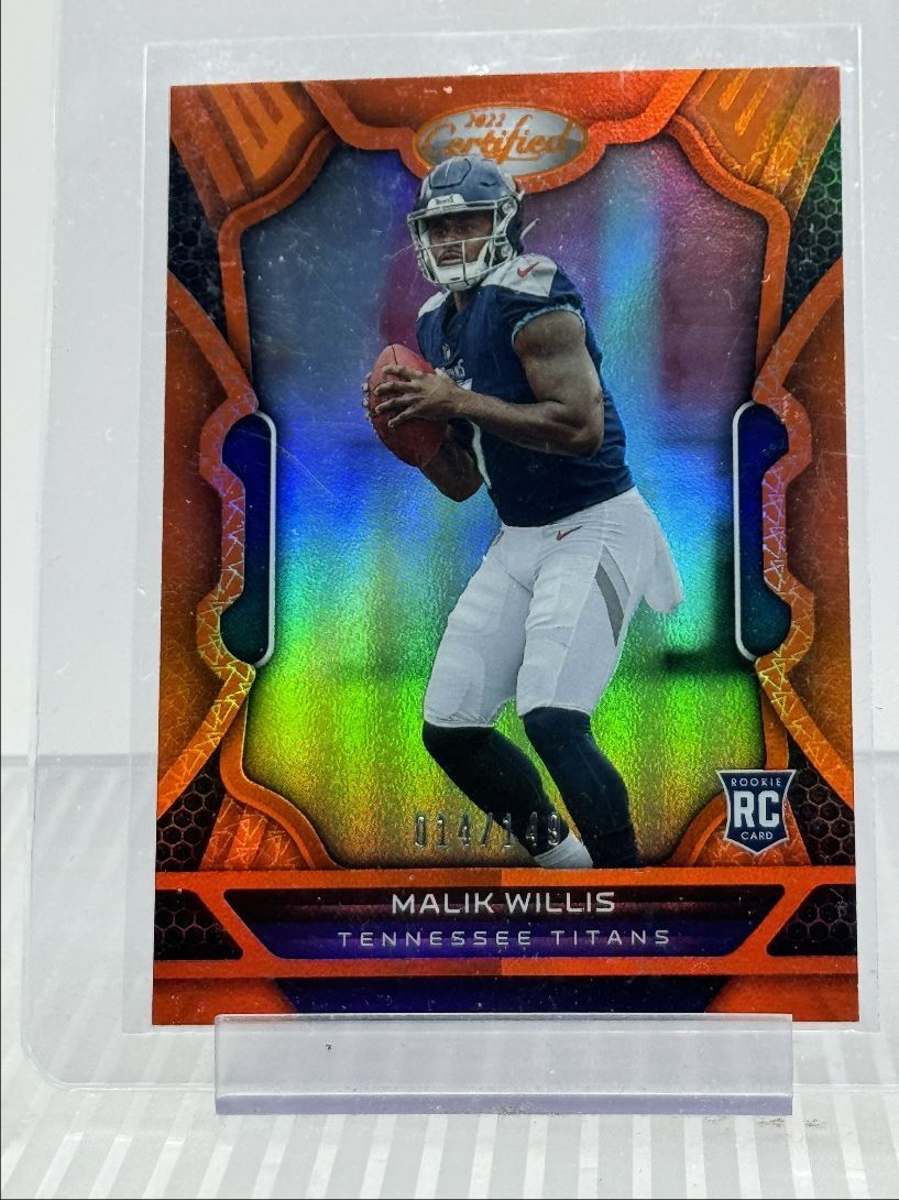 MALIK WILLIS 2022 CERTIFIED FOOTBALL ROOKIE ORANGE TITANS RC /149 Q1895