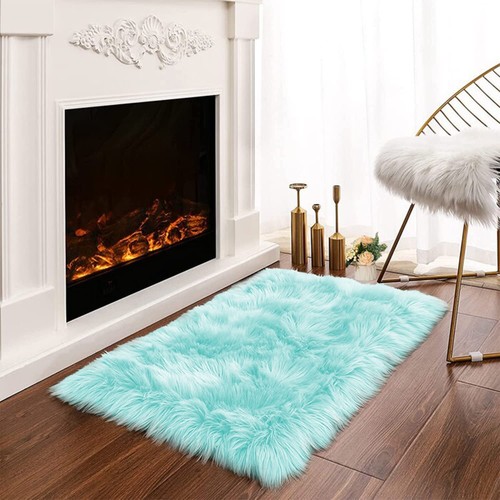 Latepis Faux Fur Sheepskin Area Rugs Soft Shaggy Carpet for Living Room Bedroom - Picture 53 of 219
