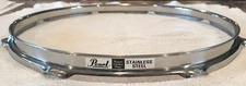 *Pearl 14" Stainless Steel Tom Drum Hoop Vintage 90s Rare Batter/Resonant Rim*