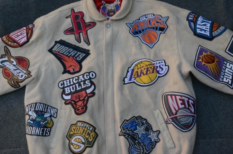 Vintage Jeff Hamilton NBA Teams Leather Jacket Size 3XL.