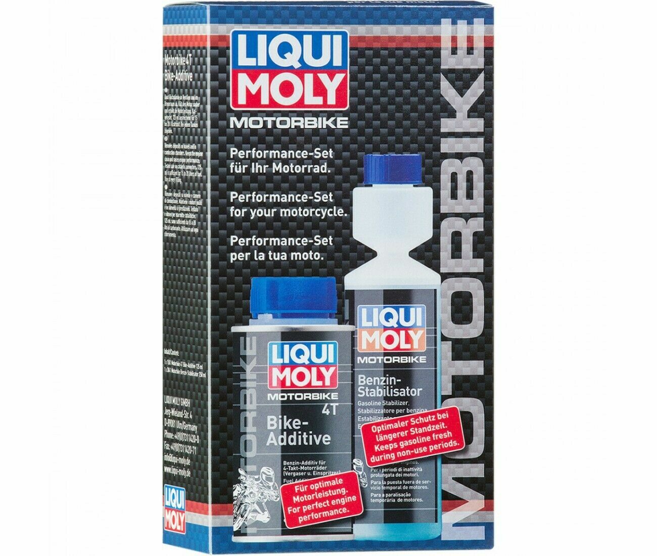 KIT MANUTENZIONE ADDITIVO BENZINA MOTO LIQUIMOLY MOTOR BIKE PERFOMANCE SET 3034