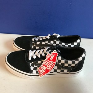 blue and white checkered vans with laces