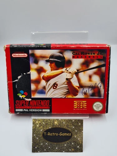 SNES Super Nintendo Cal Ripken JR. Baseball with original box and instructions NOE