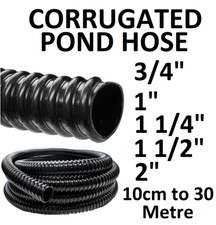 BLACK CORRUGATED FLEXIBLE POND HOSE FISH GARDEN FILTER PUMP MARINE FLEX PIPE