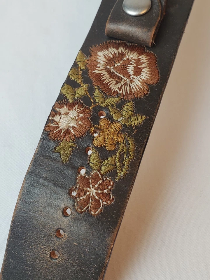 Correa de reloj de cuero bordada fósil flores JR 9461 BAW correa solamente Foto 4 de 4