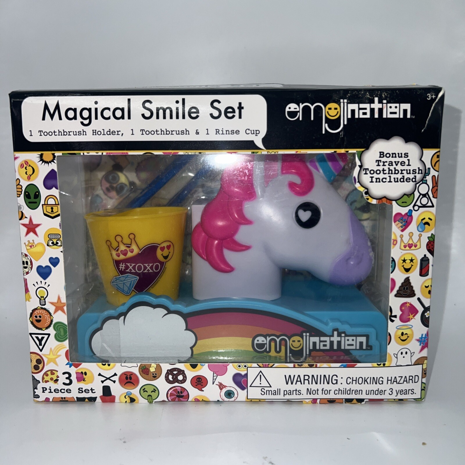 Unicorn Travel Toothbrush, Tooth Brush Holder & Rinse Cup Magical Smile