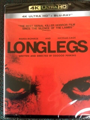 LONGLEGS-2024 (4K Ultra HD-Blu-Ray) W/ Features, Nicolas Cage, NEW