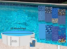 12' Round 20 Gauge Overlap Above Ground Swimming Pool Liner  - (Choose Pattern)