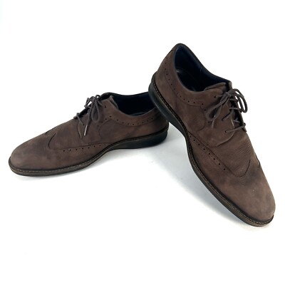 Ecco Kenton Wing Tip Oxfords Mens Sz EU 46 Brown Nubuck Leather