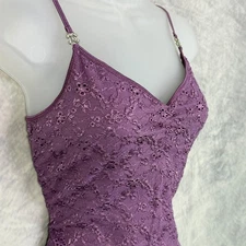 Vtg Y2k Purple Lace Camisole tank Top Fairy Grunge Indie Ethereal whimsical sz S