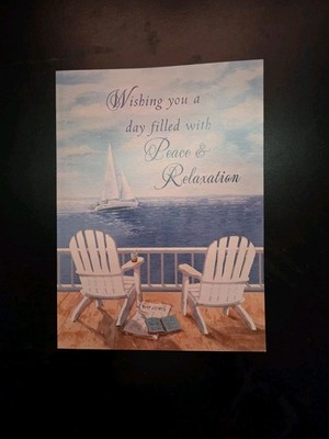 Birthday Wishes - Relaxing Ocean Shore Greeting Card with Illustrated Envelope