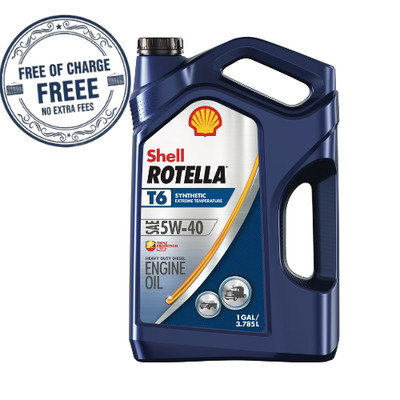 (3 pack) Shell Rotella T6 Full Synthetic 5W-40 Diesel Engine Oil, 1 Gallon NEW!