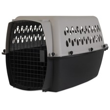 Pet Portable Kennel Dogs Hard-Sided Travel Carrier Durable Metal Door Black
