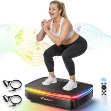 MERACH LED Light Vibration Plate Exercise Machine, Vibrating Muscle Toner, Bluet