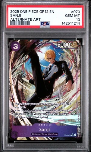 One Piece - Legacy of the Master - Sanji - OP12-070 Alt Art - PSA 10