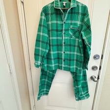 Wondershop Green Plaid Lightweight Flannel Pajama Set Winter Holiday Sz L