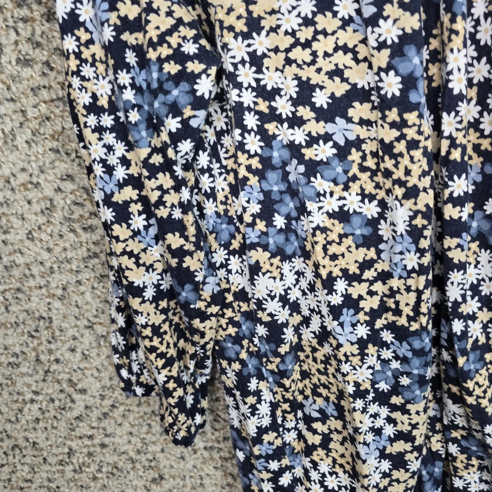 Michael Kors Top Womens Large Blue Floral Print Peasant Blouse 3/4 Sleeve Casual - Image 3 of 4