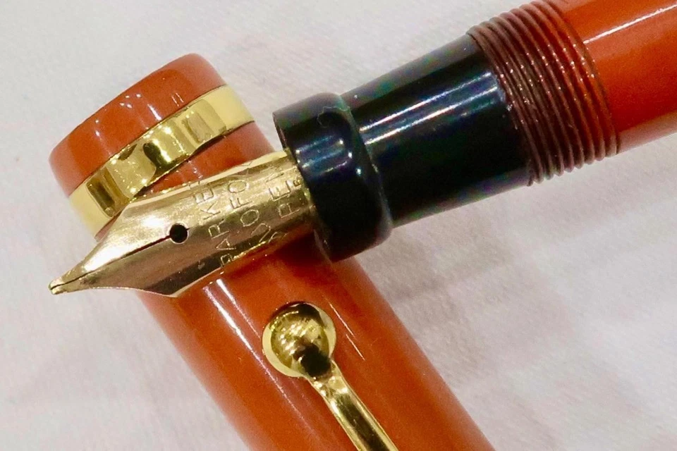 PARKER DUOFOLD SPECIAL LUCKY CURVE RED PERMANITE 1927 FOUNTAIN PEN F/RESTORED - Image 2 of 4